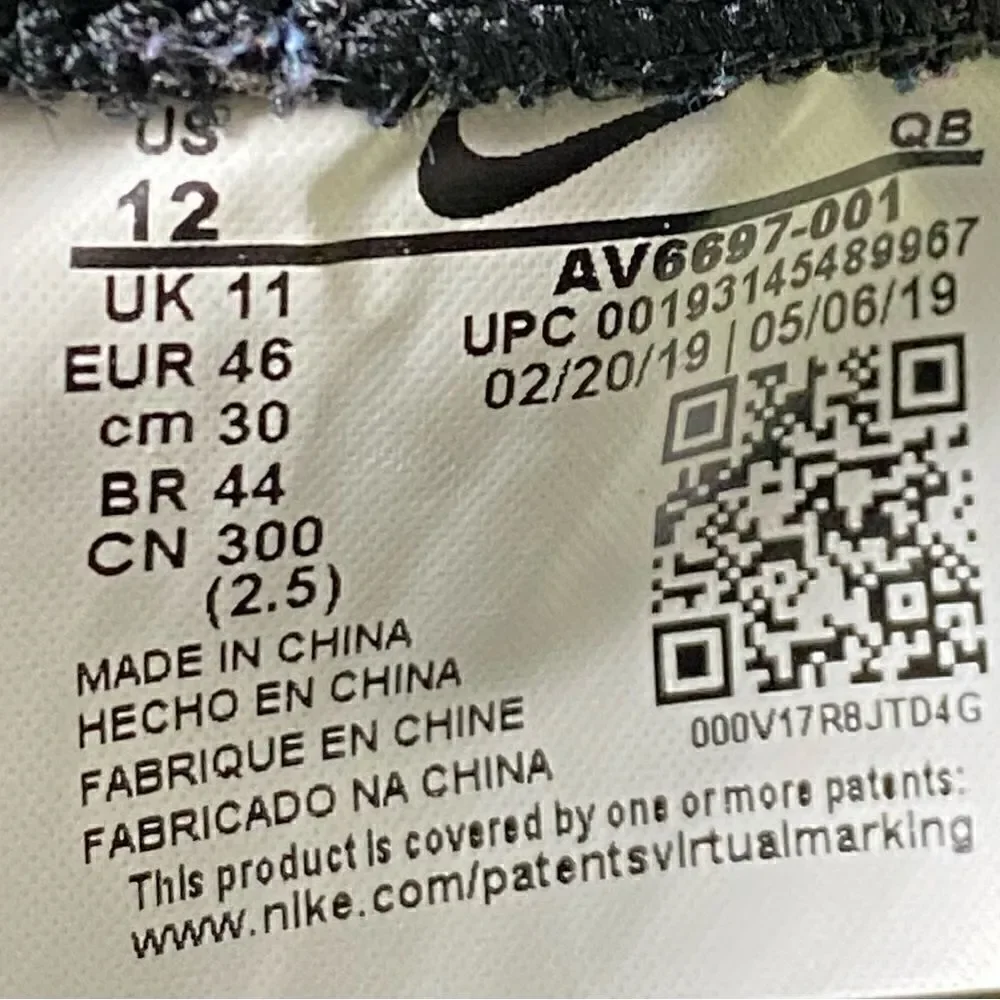 Nike Drop Type LX Black sneaker shoes mens size 12